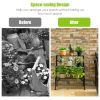 3-Tier Metal Plant Rack Garden Shelf in Stair Style