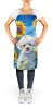 Bichon Frise in Sunflowers Apron Cooking Kitchen Server Baking Crafts Gardening for Adult Women Men, Unisex, Large, Multicolor