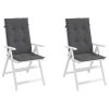 Garden Highback Chair Cushions 2 pcs Anthracite 47.2"x19.7"x1.2" Fabric