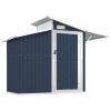 Garden Shed Anthracite 106.3"x51.2"x82.1" Galvanized Steel