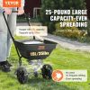 VEVOR Broadcast Spreader, 25 LB Walk-Behind Turf Spreader with 8" Wheels, Steel Push Fertilizer Spreader, Garden Seeder, and Salt Spreader