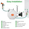 Retractable Garden Hose Reel Wall Mounted Automatic Water Hose Reel with Any Length Lock 8 Pattern Spraying Modes 180¬∞ Swivel Bracket