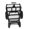 (Black solid wheels wagon cart) Solid wheels Tools cart Wagon Cart Garden cart trucks make it easier to transport firewood