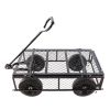 (Black solid wheels wagon cart) Solid wheels Tools cart Wagon Cart Garden cart trucks make it easier to transport firewood