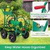 Garden Water Hose Reel Cart with 4 Wheels and Non-slip Grip