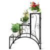 3-Tier Metal Plant Rack Garden Shelf in Stair Style