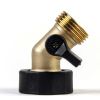 Expert Gardener Brass Material Heavy-Duty Angle Garden Hose Connector Height 2.22in.