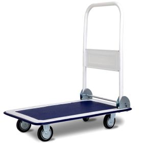 Household Heavy Duty Utility Rolling Cart (Color: White, Type: Folding Platform Cart)