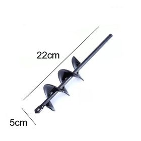 9 Size Garden Auger Drill Bit Tool Ground Drill Earth Drill Spiral Hole Digger Flower Planter Seed Planting Gardening Fence Yard (Color: 5X22cm, Ships From: CN)