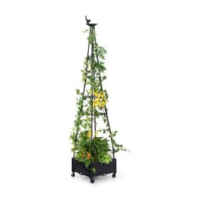 Plant Garden Beds Supports for Climbing Plants Outdoor (Color: Black B, size: As pic show)