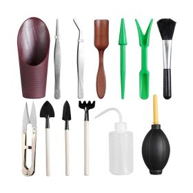 Outdoor & Indoor Usage 13PCS Mini Garden Planting Tool Set (Color: As pic show, Type: Style B)