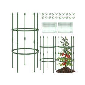 40"/60" Tall Plant Support Stands with Clips and Ties (Color: Green, size: S)